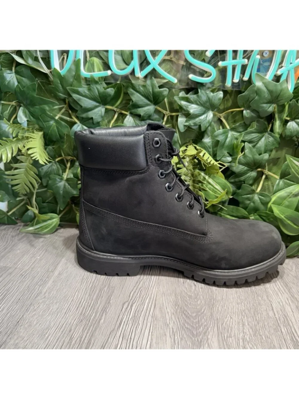 Timberland Premium 6-Inch Mens Size 11 M Waterproof Boot Black Nubuck 10073